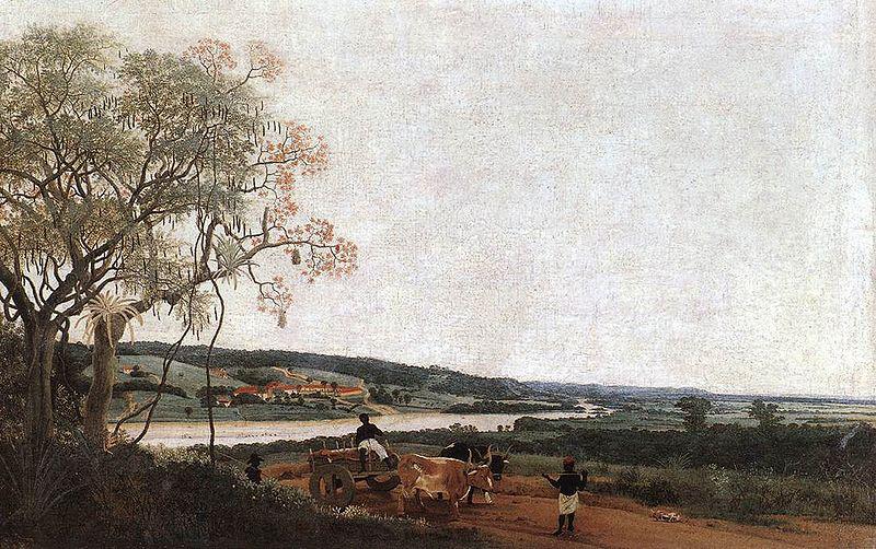 Frans Post The Ox Cart is a painting by Frans Post, oil painting image